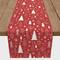 90" Winter Tree Pattern Red Poly Twill Table Runner